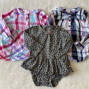 Carter’s and Jumping Beans Bundle Lot of 3 Shirts Onesie Size 18 Months